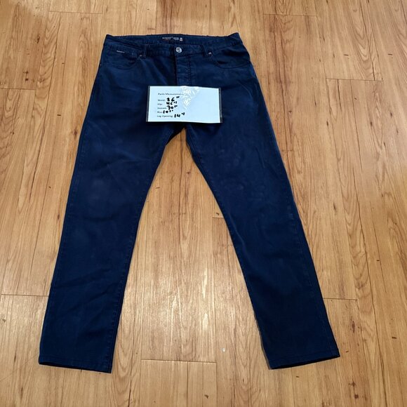 Hackett London Bespoke Navy Blue Men Pants Size 36R Button Fly 5 Pocket layout - Picture 2 of 9